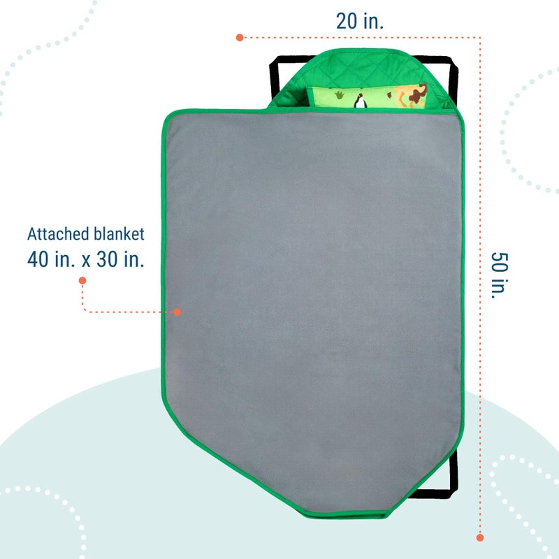 Wildkin Modern Kids Nap Mat â€“ Soft Cotton Blend with Pillow & Elastic Straps for School & Travel - Wild Animals - Image 5